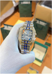Cartier Santos Diamond Gold Blue - J1406