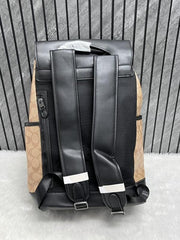 Coach Unisex 058 Rivington Backpack Apricot Black Sprint Leather With Dust Bag 058 Apricot Black