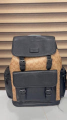 Coach Unisex Rivington Backpack Apricot Black Sprint Leather With Dust Bag 059 Apricot Black