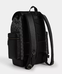 Coach Unisex Rivington Backpack Black Sprint Leather With Dust Bag 059 Black Black