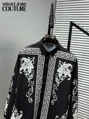 VERSACE BLACK BANDANA FULL PRINTED SHIRT WITH BOX