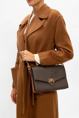Michael Kors Hendrix Logo Cross Body Bag With OG Magnetic Box & Dust Bag (3810 Coffee Brown)