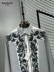 BALMAIN WHITE BANDANA FULL FRONT BACK PRINTED SHIRT WITH BOX