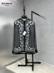 BALMAIN BLACK BANDANA FULL FRONT BACK PRINTED SHIRT WITH BOX