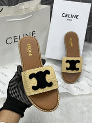 Celine Triomphe Woody Flats Black For Woman With Original Box And Carry Bag