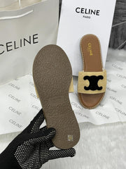 Celine Triomphe Woody Flats Black For Woman With Original Box And Carry Bag