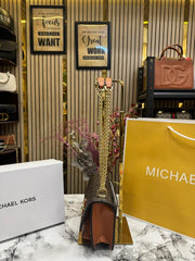 MICHAEL KORS HEATHER MK LOGO WITH OG BOX AND DUST BAG WITH CARRY BAG PREMIUM QUALITY (BROWN) 60027