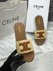 Celine Triomphe Woody Flats Brown For Woman With Original Box And Carry Bag