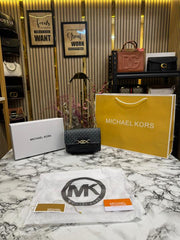 MICHAEL KORS HEATHER MK LOGO WITH OG BOX AND DUST BAG WITH CARRY BAG PREMIUM QUALITY (BLACK) 60027