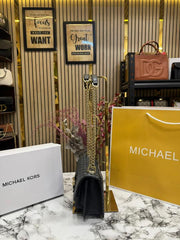 MICHAEL KORS HEATHER MK LOGO WITH OG BOX AND DUST BAG WITH CARRY BAG PREMIUM QUALITY (BLACK) 60027