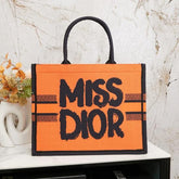 Miss Dior By hristian Dior Graffiti Book Large Tote With OG Box & Dust Bag & Scarf (Orange 41cm)