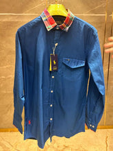 RALPH LAUREN POLO ROYAL BLUE PREMIUM COLLAR WORK SHIRT
