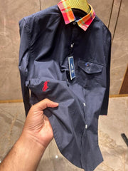 RALPH LAUREN POLO BLUE PREMIUM COLLAR WORK SHIRT