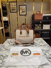 Michael Kors Mirella Tote Bag With Dust Bag Including Card (Beige Brown)