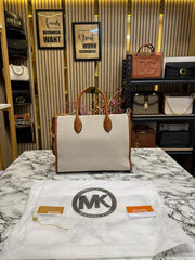 Michael Kors Mirella Tote Bag With Dust Bag Including Card (Beige Brown)