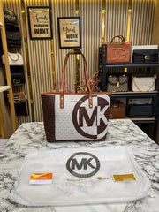 Michael Kors Carter Tote Bag With Dust Bag Including Card (Brown)