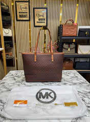 Michael Kors Carter Tote Bag With Dust Bag Including Card (Brown)