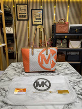 Michael Kors Carter Tote Bag With Dust Bag Including Card (Orange)