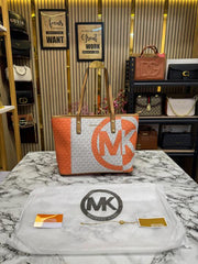 Michael Kors Carter Tote Bag With Dust Bag Including Card (Orange)