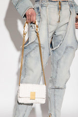 Balmain Small 1954 Soft Quilted Flap Bag With OriginalBox White