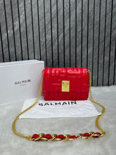 Balmain Small 1954 Soft Quilted Flap Bag With OriginalBox Red