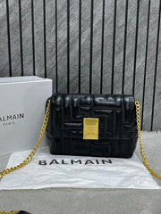 Balmain Small 1954 Soft Quilted Flap Bag With OriginalBox Black