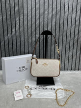 Coach Nolita 19 White Ap Brown With OriginalBox PearlCharm DustCover Chain Packaging