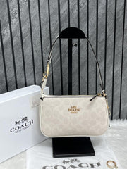 Coach Nolita 19 White Mono With OriginalBox PearlCharm DustCover Chain Packaging