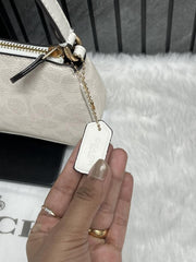 Coach Nolita 19 White Mono With OriginalBox PearlCharm DustCover Chain Packaging