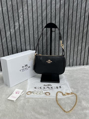 Coach Nolita 19 All Black With OriginalBox PearlCharm DustCover Chain Packaging