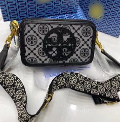 Tory Burch Miller Crossbody Camera Bag BlackGrey With OG Box & Dust Bag 3300-1 Beige