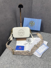 Tory Burch Miller Crossbody Camera Bag White With OG Box & Dust Bag 3300 White
