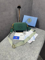 Tory Burch Miller Crossbody Camera Bag Green With OG Box & Dust Bag 3300 Green