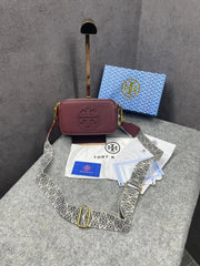 Tory Burch Miller Crossbody Camera Bag Red With OG Box & Dust Bag 3300 Red