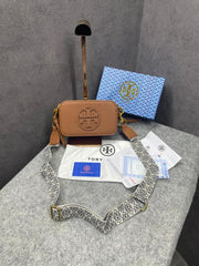 Tory Burch Miller Crossbody Camera Bag Brown With OG Box & Dust Bag 3300 Brown