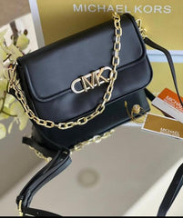 Michael Kors Parker Medium Logo Shoulder Bag With Dust Bag & OG Box 22319 Black