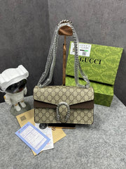 Gucci GG Supreme Medium Dionysus Bag In Apricot Brown With OG Box & Dust Bag 50247 Apricot Brown