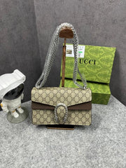 Gucci GG Supreme Medium Dionysus Bag In Apricot Brown With OG Box & Dust Bag 50247 Apricot Brown