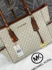 Michael Kors Beige Brown Voyager With DustCover Premium Highend