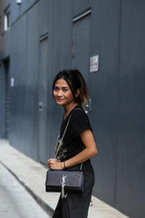 Ysl Kate Tassel Black Silver Shoulder Bag With Original Box