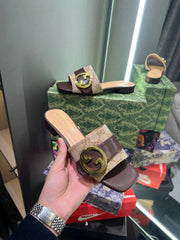 Gucci GG Blondie Slide With OG Box & Carry Bag (Brown-1079)