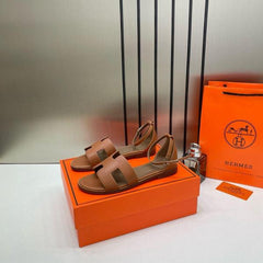Hermes Santorini H Embossed Sandals For Women With Original Box And Carry Bag