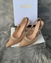 Dior Slingback Net Heels Pump For Women With Original Box And Carry Bag