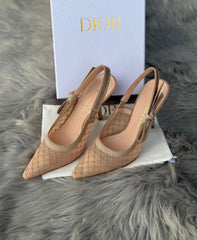Dior Slingback Net Heels Pump For Women With Original Box And Carry Bag