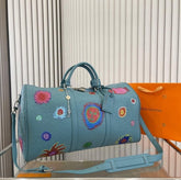 Louis Vuitton LV M21713 LV X YK Keepall Bandoulire Premium Unisex Duffle Bag With Dust Bag & Accessories (Blue - 685)