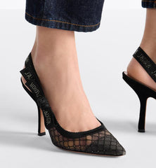 Dior Slingback Net Heels Pump For Women With Original Box And Carry Bag