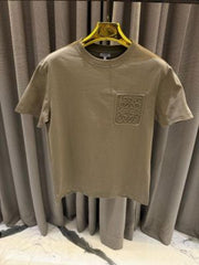 Loewe Chest Logo Round Neck T-shirt Brown