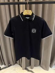 Loewe Chest Logo Polo T-shirt Black