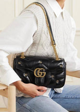 Gucci GG Marmont Limited Edition Premium Shoulder Bag With OG Box & Premium Dust Bag & Carry Bag (Black-955)