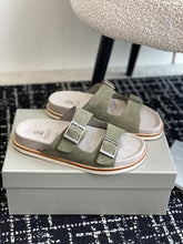 Brunello Cucinelli Suede Sandals Green Cream